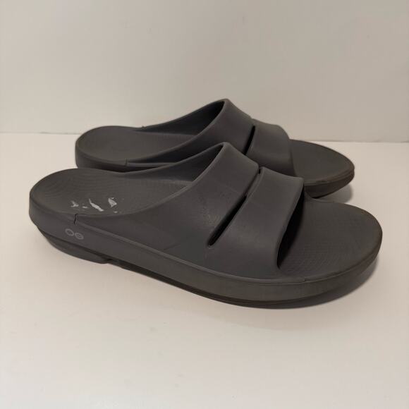 Oofos‎ Ooahh Men\'s Sport Slide Sandals Grey 12 Comfort Cushion Casual Recovery main image 7